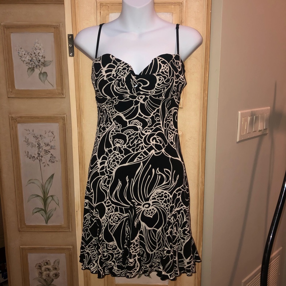 90s bebe LBD Mini Fit and Flare Dress